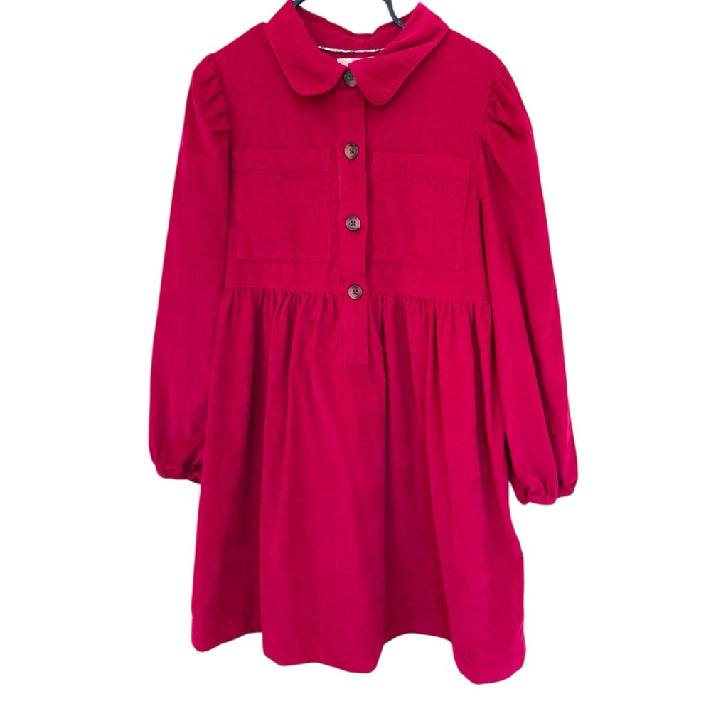 Mini Boden Fuchsia Button-Front Kids Dress